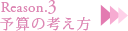 Reason3　予算の考え方